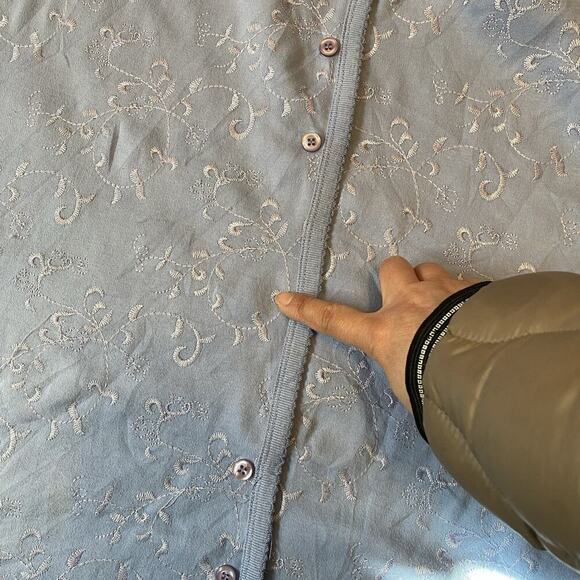 Vintage CST Sport Women Plus5X Blouse Top Shirt Purple Embroidered Mature Church - Picture 7 of 8